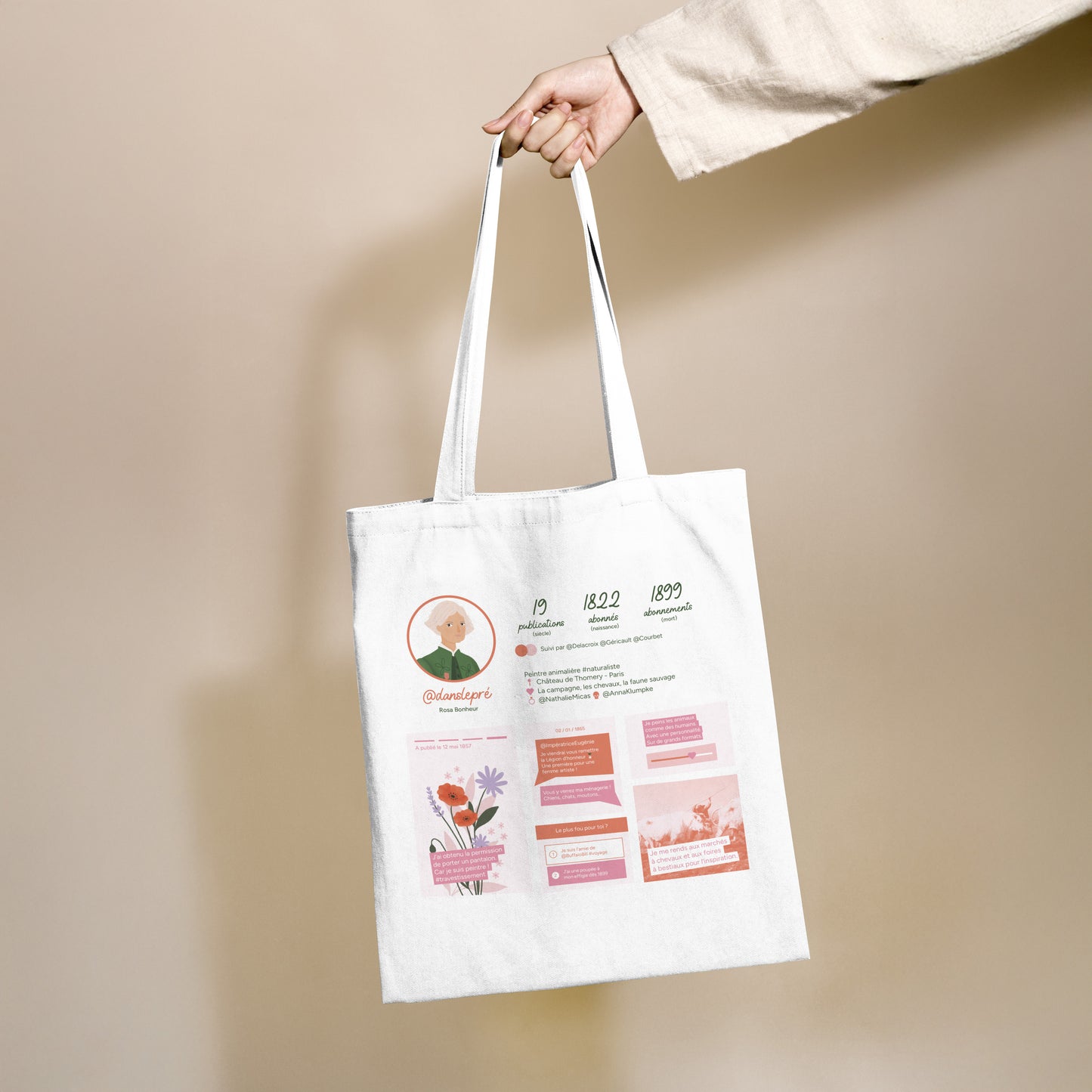 Tote bag écologique made in France Rosa Bonheur
